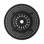 Pellebant Table basse ronde d'extérieur en fonte d'aluminium avec trou pour parasol - 24.02L x 24.02W x 17.52H