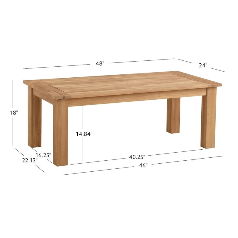 Table basse d'extérieur Clermont en teck naturel