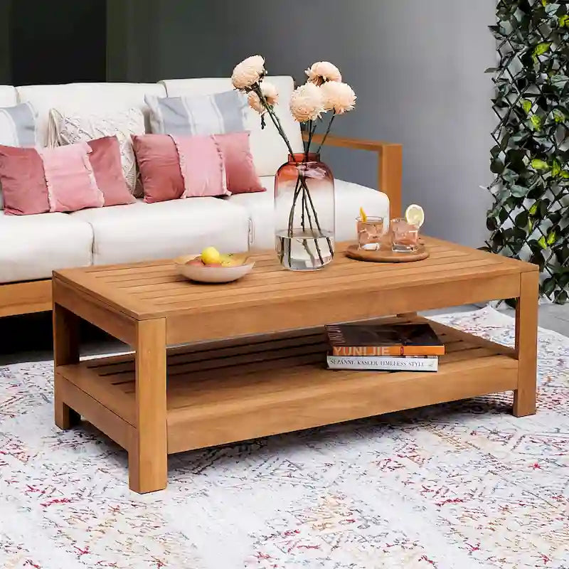 Cambridge Casual Logan Teak Outdoor Patio Coffee Table