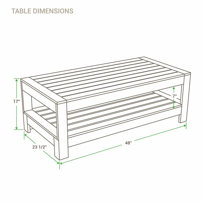 Table basse d'extérieur en teck Logan Cambridge Casual