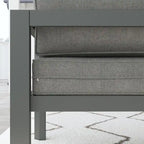 Causeuse d'extérieur en aluminium gris Grayton avec chaises longues et table basse - 61 x 26 x 29
