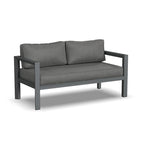 Causeuse d'extérieur en aluminium gris Grayton avec chaises longues et table basse - 61 x 26 x 29