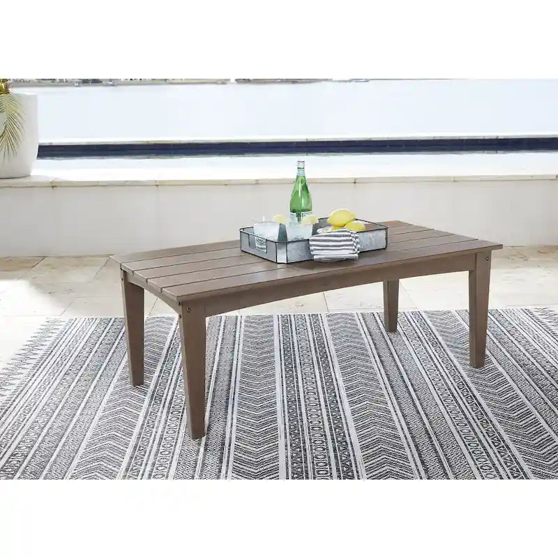 Signature Design by Ashley Emmeline Rectangular Outdoor Poly All Weather Cocktail Table - 48W x 24D x 18H