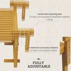 Table de balcon suspendue Outsunny, table de bar réglable pour balcons, support mural pliable en bois, pliable
