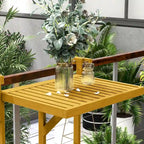 Table de balcon suspendue Outsunny, table de bar réglable pour balcons, support mural pliable en bois, pliable