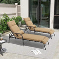 Lot de 2 chaises longues réglables pour l'extérieur et l'intérieur avec coussin