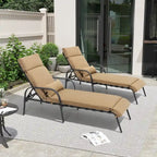 Lot de 2 chaises longues réglables pour l'extérieur et l'intérieur avec coussin