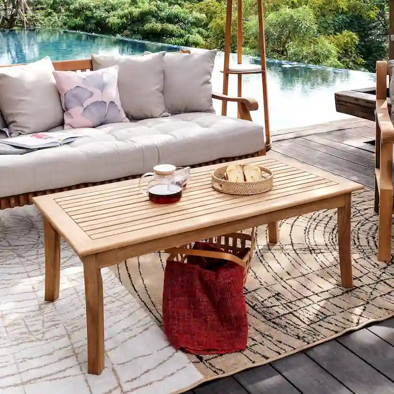 Table basse de patio d'extérieur en teck Chara de Cambridge Casual