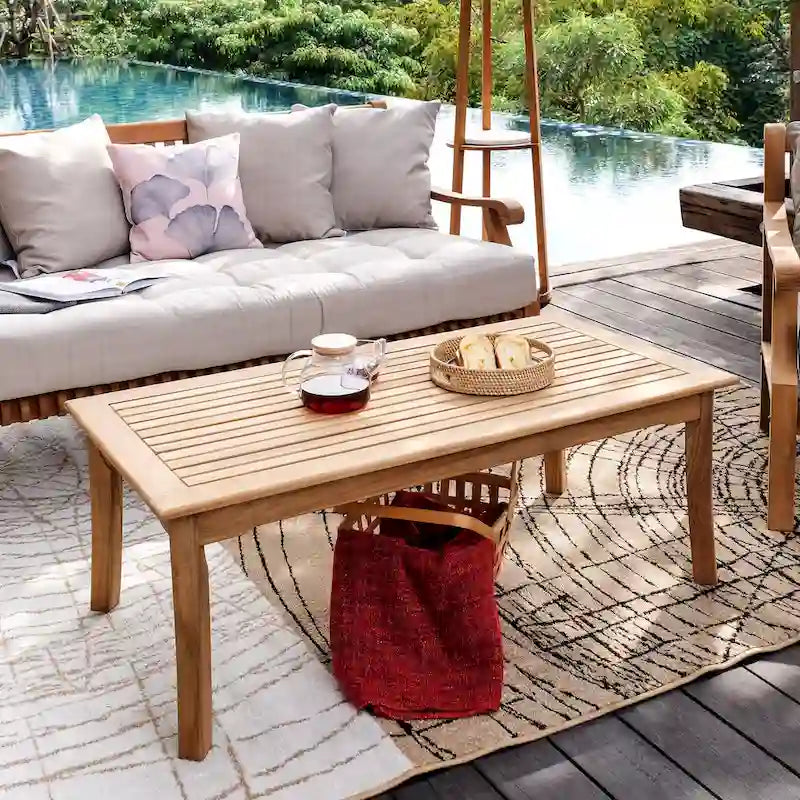 Cambridge Casual Chara Teak Outdoor Patio Coffee Table