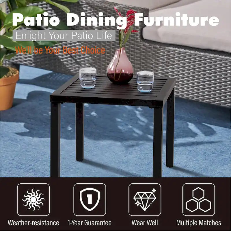 Guéridon/table d'appoint Claribelle Black Metal Small Square par Havenside Home