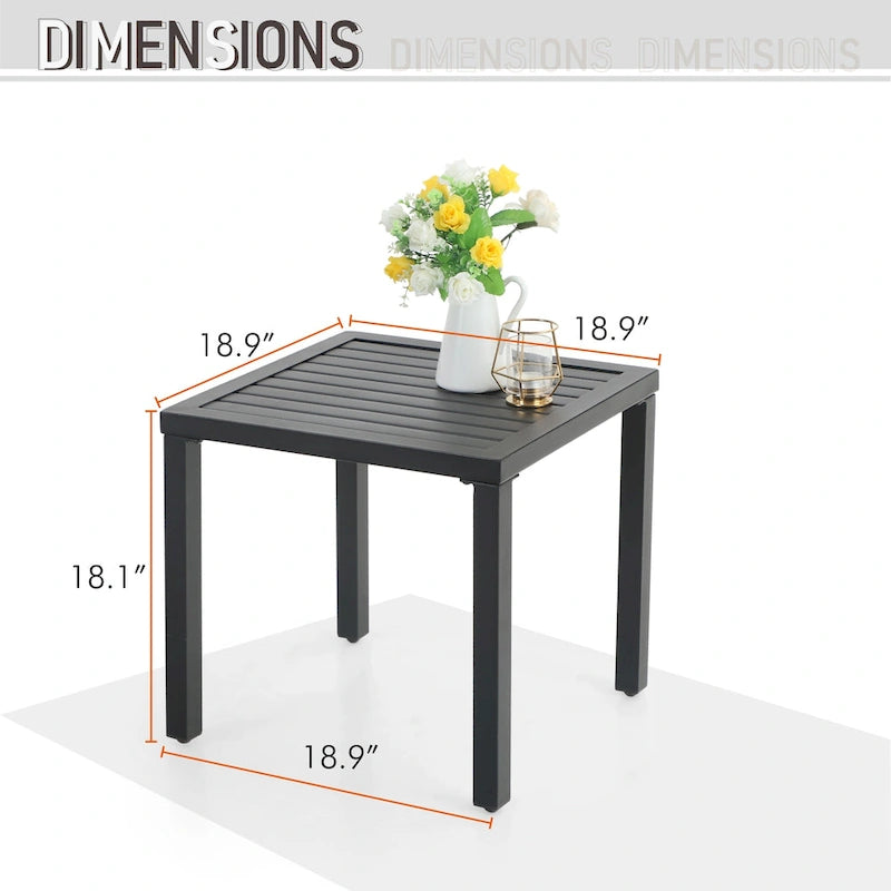 Guéridon/table d'appoint Claribelle Black Metal Small Square par Havenside Home