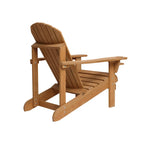 Chaise de jardin spacieuse Adirondack en bois marron avec porte-gobelet