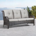 Canapé 3 places en rotin Gymojoy pour terrasse extérieure avec coussin
