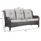 Canapé 3 places en rotin Gymojoy pour terrasse extérieure avec coussin