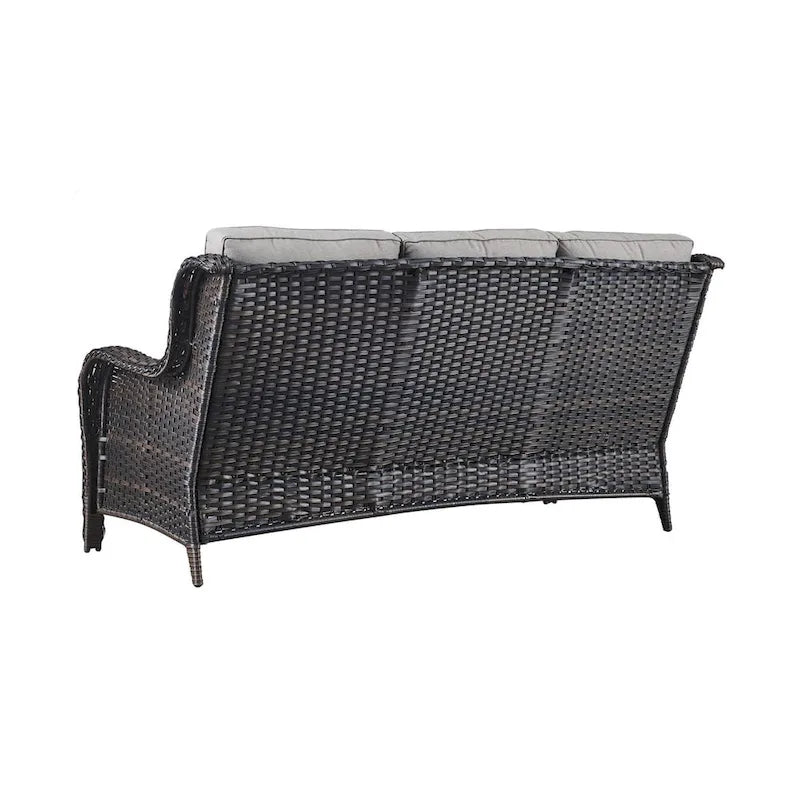 Canapé 3 places en rotin Gymojoy pour terrasse extérieure avec coussin