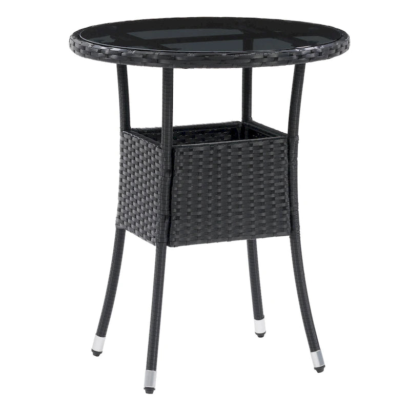 Table de bistrot en rotin noir Parksville de CorLiving