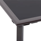 Table d'appoint de jardin en métal avec plateau en verre trempé, carrée, pour café ou bistro - 17,7 L x 17,7 l x 15,75 H