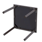Table d'appoint de jardin en métal avec plateau en verre trempé, carrée, pour café ou bistro - 17,7 L x 17,7 l x 15,75 H