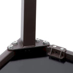 Table d'appoint de jardin en métal avec plateau en verre trempé, carrée, pour café ou bistro - 17,7 L x 17,7 l x 15,75 H