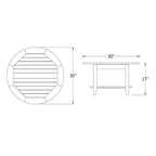 Table basse d'extérieur ronde sectionnelle Cambridge Casual Como