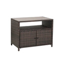 Outdoor Wicker Rattan Tea Cabinet with Open Shelf