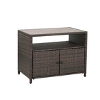 Outdoor Wicker Rattan Tea Cabinet with Open Shelf