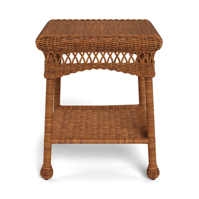 Table d'appoint extérieure carrée en osier ambré Portside Southwest