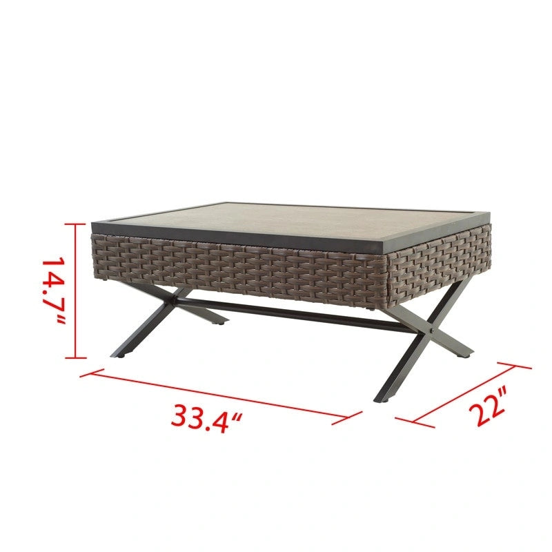 Table basse Patio Festival Outdoor X-Leg Col. Coffee