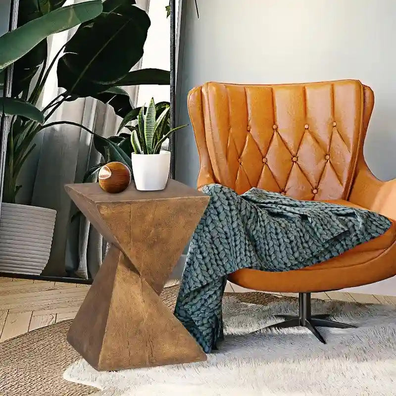 Table d'appoint moderne en béton Adeco pour intérieur et extérieur