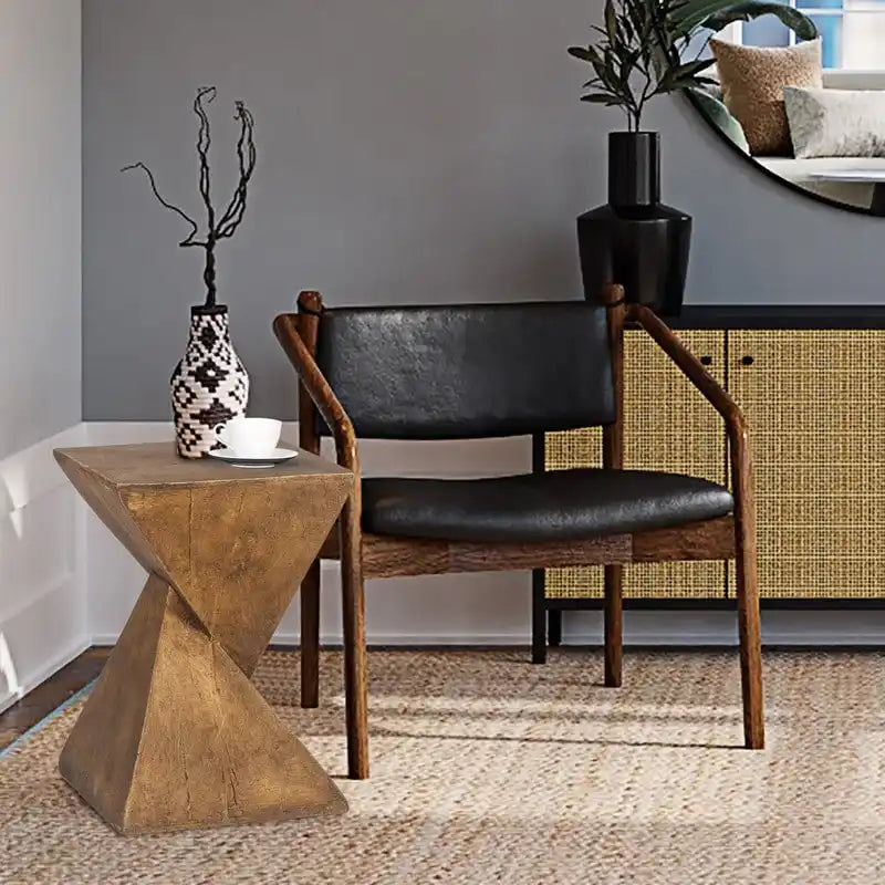 Table d'appoint moderne en béton Adeco pour intérieur et extérieur