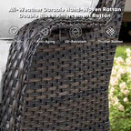 Gymojoy Canapé d'extérieur en osier, canapé de jardin en rotin avec coussins