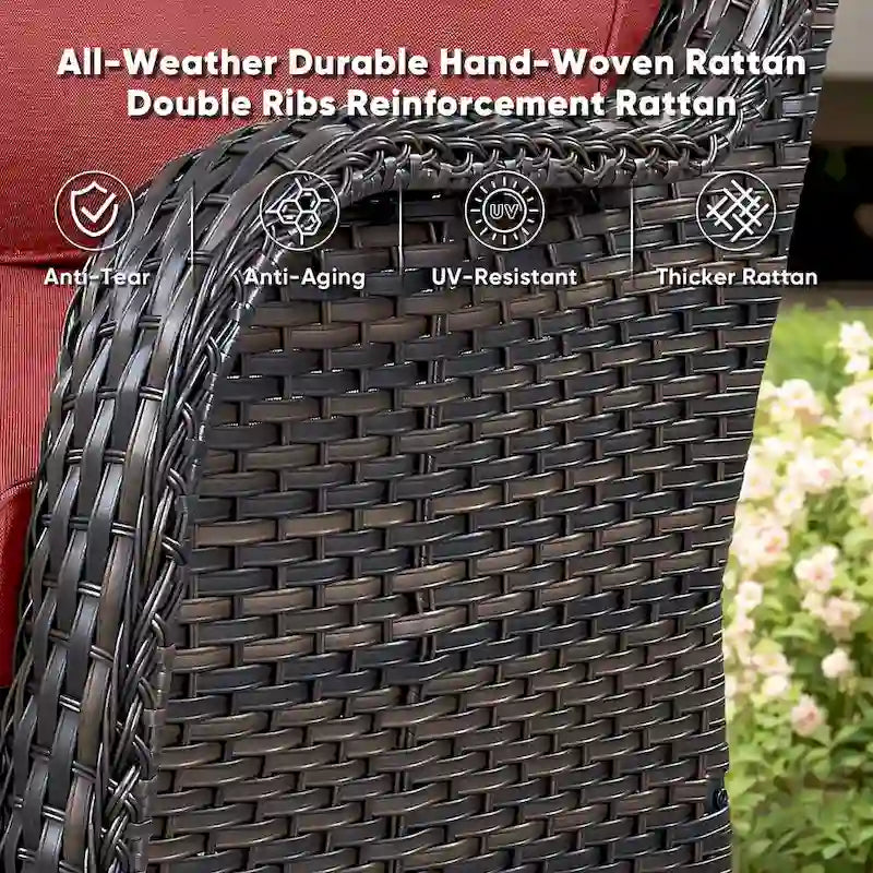Gymojoy Canapé d'extérieur en osier, canapé de jardin en rotin avec coussins