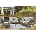 Signature Design by Ashley Visola Gray 6-Piece Outdoor Sofa and Loveseat Set - 80W x 33D x 37H