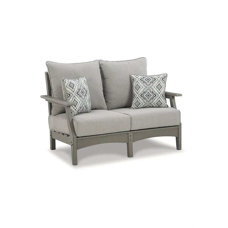 Signature Design by Ashley Visola Gris Ensemble de canapé et causeuse d'extérieur 6 pièces - 80W x 33D x 37H