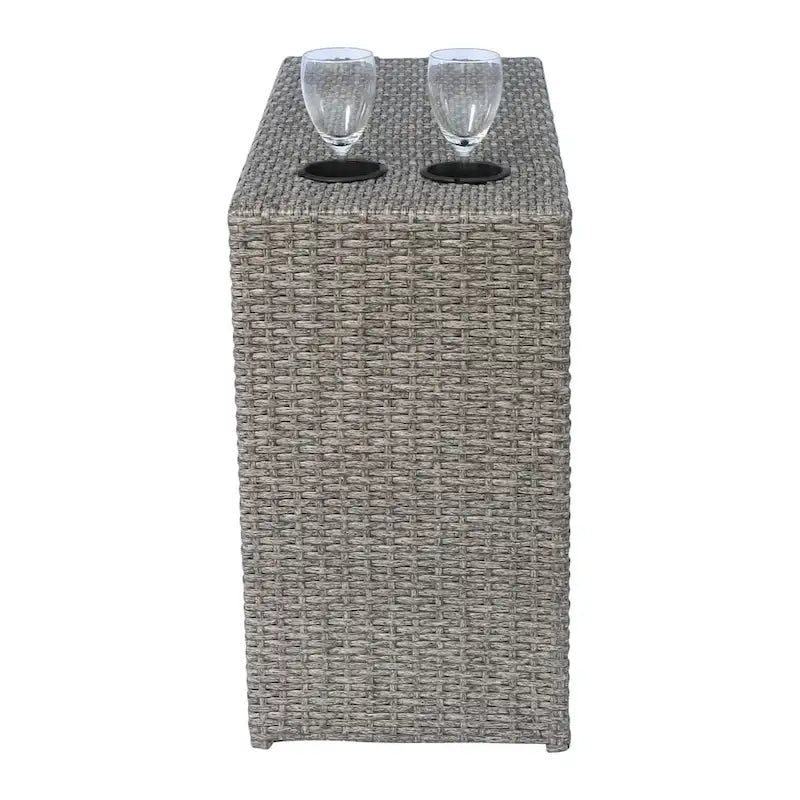Ensemble de salon d'extérieur sectionnel en osier gris Chelsea 8 pièces