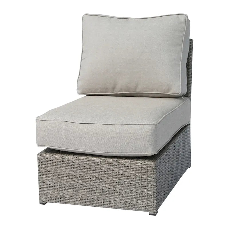 Ensemble de salon d'extérieur sectionnel en osier gris Chelsea 8 pièces