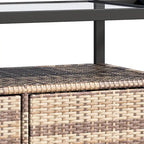 Dessertes d'extérieur en osier avec armoire de rangement et roulettes - 51,2L x 19,7l x 35,4H