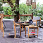 Table d'appoint d'extérieur en teck avec étagère Cambridge Casual Nassau