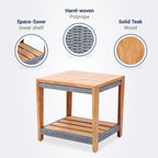 Table d'appoint d'extérieur en teck avec étagère Cambridge Casual Nassau