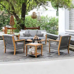 Table d'appoint d'extérieur en teck avec étagère Cambridge Casual Nassau