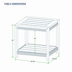 Table d'appoint d'extérieur en teck avec étagère Cambridge Casual Nassau
