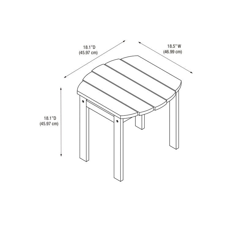 Table d'appoint Gavil White Adirondack (table seulement)