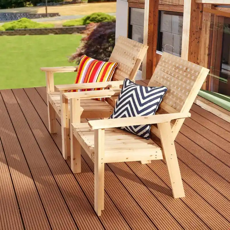 Chaise d'extérieur en bois imprimé patriotique Patio Festival (lot de 2)