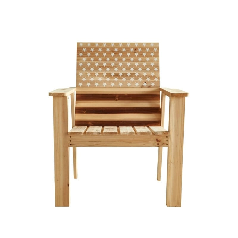 Chaise d'extérieur en bois imprimé patriotique Patio Festival (lot de 2)