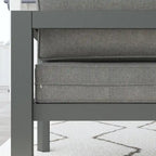 Canapé deux places d'extérieur en aluminium gris Grayton - 61 x 32 x 29