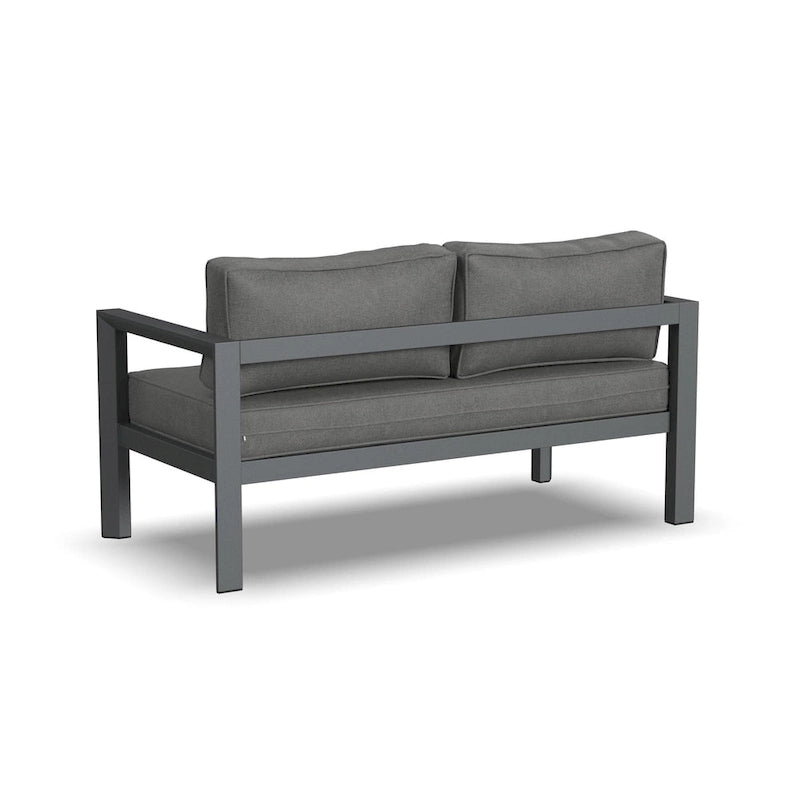 Canapé deux places d'extérieur en aluminium gris Grayton - 61 x 32 x 29
