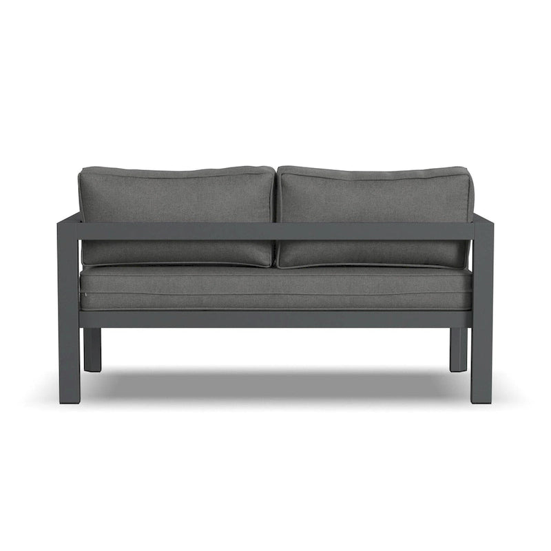 Canapé deux places d'extérieur en aluminium gris Grayton - 61 x 32 x 29