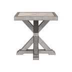 Table d'appoint carrée d'extérieur Beachcroft avec plateau en porcelaine - 22,25 L x 22,25 P x 22,25 H