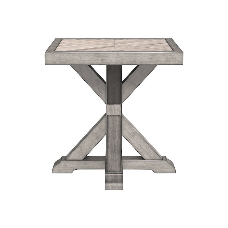 Table d'appoint carrée d'extérieur Beachcroft avec plateau en porcelaine - 22,25 L x 22,25 P x 22,25 H