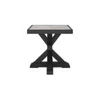 Table d'appoint carrée d'extérieur Beachcroft avec plateau en porcelaine - 22,25 L x 22,25 P x 22,25 H